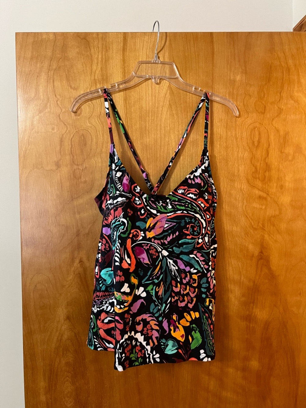 Anne Cole Swim Tankini Top Floral Abstract Art Tropical Colorful NWT Large - Picture 10 of 10